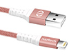 USB to MFi Lightning Braided Cable | 4ft | Rose Gold