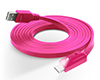 Lighted USB to USB-C Flat Cable | 6ft | Pink