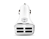 High-Power 34W Quad USB Car Charger | White 