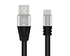 Flexi USB to USB-C Flat Cable | 10ft | Black