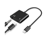 Audio + Charge Adapter for USB-C Devices | 3.5mm Aux and USB-C | Black