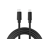 USB-C to MFi Lightning Rounded Fast Charge Cable | 12ft | Black