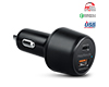 Naztech SpeedMax65 65W USB-C PD + USB Laptop Car Charger with Quick Charge 3.0