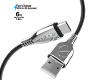 Titanium USB to USB-C Braided Cable 6ft Black