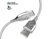Titanium USB to USB-C Braided Cable 6ft White