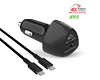 SpeedBoost 25W USB-C PD + 12W USB Fast Car Charger with PPS | 4ft USB-C Cable