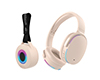 Wireless Audio Essentials Duo | Light-Up Speaker + Headphones | Beige 