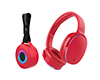 Wireless Audio Essentials Duo | Light-Up Speaker + Headphones | Red