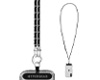 HyperGear TECHcessories | Universal Crossbody Phone Strap | Silver Chain with Black Vegan Leather