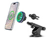 MaxCharge 15W Magnetic Wireless Fast Charging Phone Mount | Vent + Dashboard + Windshield | Black 